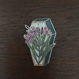 Oleander on a Coffin Enamel Pin